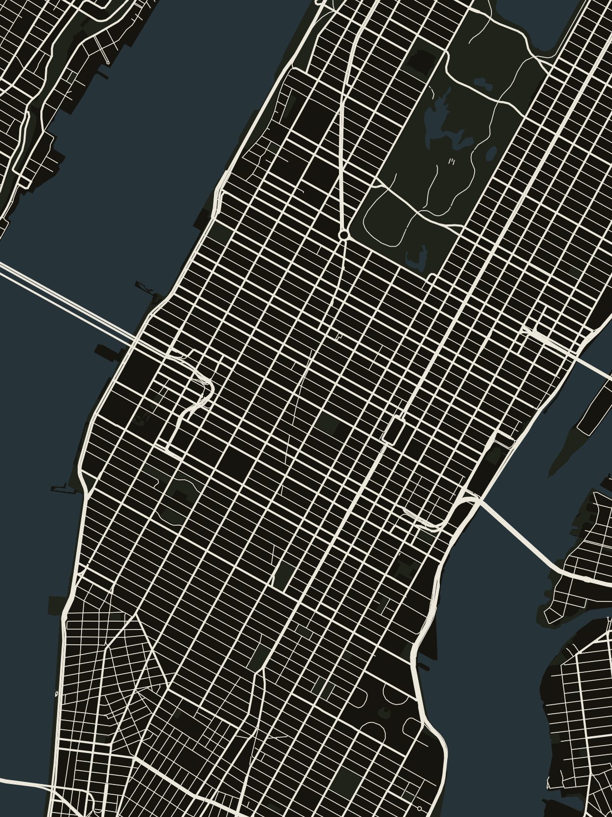New York map in the Noir style