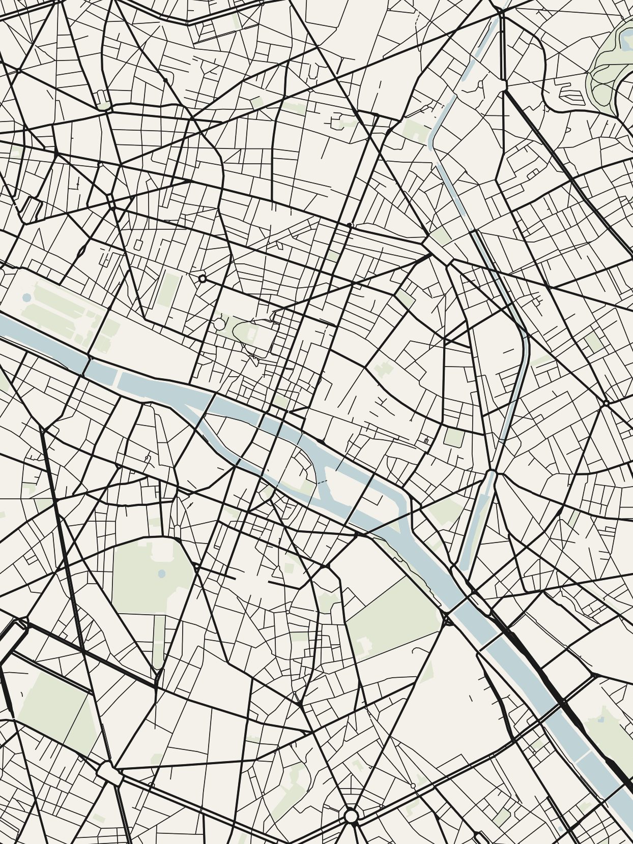 Paris map in the Paper style