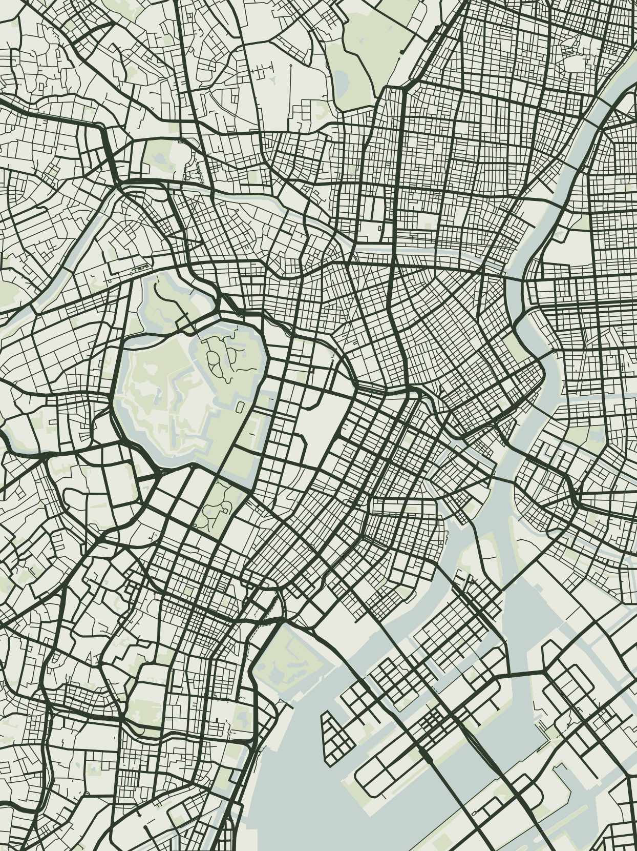 Tokyo map in the Sage style
